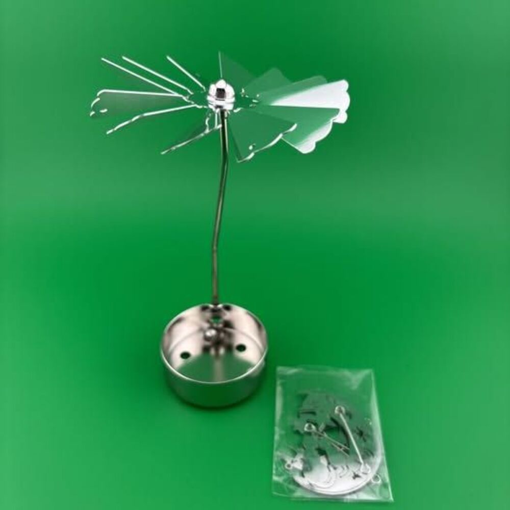 Rotary Candle Holder Spinning Candleholder Metal Small Gift () Moon+cat - Picture 3 of 5